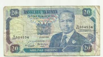 Kenia 20 Shillings 1989 seteli