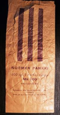 Suomen Pankki - paperinen raha pussi.