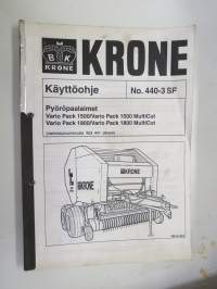 Krone Pyöröpaalaimet  Vario Pack 1500 / Multicut, Vario Pack 1800 / Multicut valmistunumerosta 453 441 alkaen -käyttöohjekirja (nr 440-3 SF)