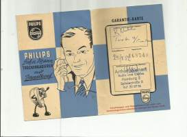 Philips trockenrasierer - käyttöohje ja takuutodistus 1953