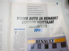 Volvo-Viesti 1991 nr 1 -asiakaslehti / customer magazine - Renault Uutiset samassa