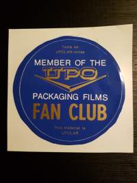 Tämä on UPOLAR -tarra. Member of the UPO packaging films fan club. This material is UPOLAR.