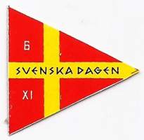 Svenska Dagen 6.XI.1932  - rintamerkki  pahvia n  38x38 mm / Ruotsalaisuuden päivä (ruots. Svenska dagen) on Suomessa 6. marraskuuta vietettävä yleinen