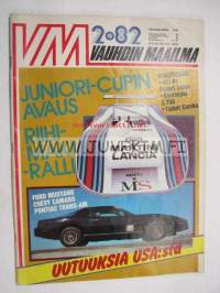 Vauhdin maailma 1982 nr 2, Talbot Solara 1.3 GL Ranskan suomennos, Pikes Peak Hill Climp USA Colorado, Pontiac Trans Am ja Chevy Camaro -82 menestys jatkuu,