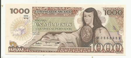 Meksiko  1000 Pesos 1984  seteli