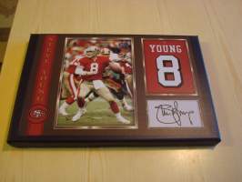 Steve Young, San Francisco 49ers, NFL, canvastaulu, koko 20 cm x 30 cm. Teen näitä vain 50 numeroitua kappaletta. Yksi heti valmiina lähetettäväksi.