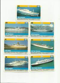 Kreikka   laiva tekn tietoineen 7 kpl erä  - kortti keräilykuva 6x9 cm