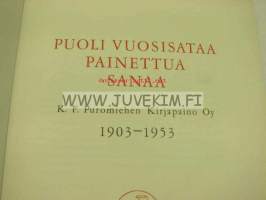 Puoli vuosisataa painettua sanaa K.F. Puromiehen Kirjapaino Oy 1903-1953