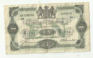 Ruotsi 1 kruunu 1919  seteli