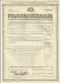 Vakuutus Oy Pohjola, Palovakuutuskirja  1944   - vakuutuskirja