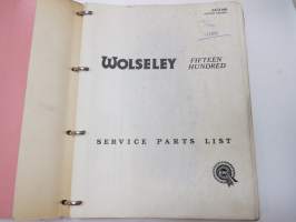 Wolseley Fifteen Hundred 1500 Service Parts List -varaosaluettelo