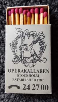 Operakällaren, Stockholm + Koskenkorva  -tulitikkurasia.
