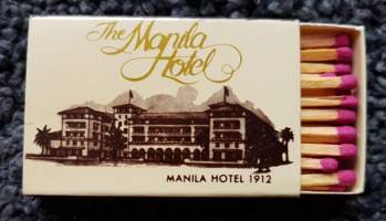The Manila Hotel &amp; Philippine Airlines - tulitikku rasia.