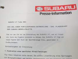 Subaru Presse Information -kansio valokuvineen