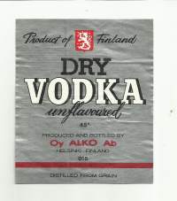 Dry Vodka nr 015 - viinaetiketti