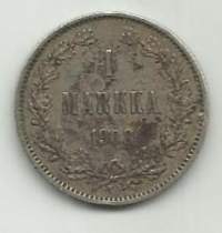 1 markka  1908  hopeaa
