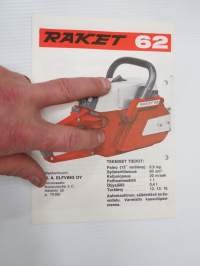 Raket 62 -moottorisaha -myyntiesite / brochure
