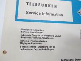 Telefunken Service Information Banjo automatic 205 -huolto-ohjeet, piirikaavio, ym.