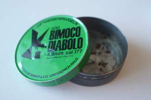 Bimoco diabolo    tyhjä  tuotepakkaus peltiä 6x2 cm