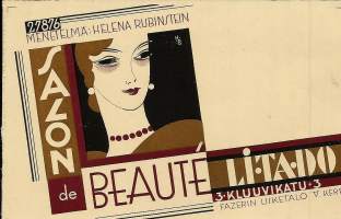 Salon de Beaute Li-Ta-Do  Helena Rubinstein Helsinki  - mainos 10x15 cm kaksipuolinen pahvia vuodelta 1931
