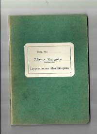 Lappeenrannan Musiikkiopisto Opintokirja 1959 -60 todistus