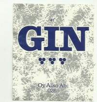Gin  Alko  nr 026 - viinaetiketti
