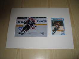 Wayne Gretzky, Edmonton Oilers, NHL, valokuva &amp; jääkiekkokortti, paspiksen koko on A4 . Hieno esim. lahjaksi ja/tai kehystettynä.