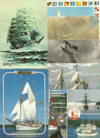 Purjealuksia 7 kpl erä - laivakortti, laivapostikortti