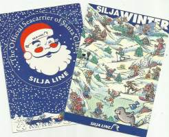 Silja Line joulukortti 2 kpl erä  - laivakortti, laivapostikortti kulkeneita