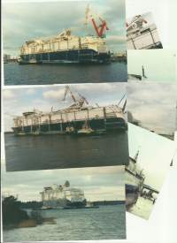Laivan korjausta n 7 kpl   - laivavalokuva  valokuva  pvm kuvien takana