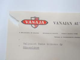 Vanajan Autotehdas Oy, 31.1.1959 -asiakirja / business document