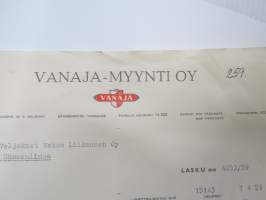 Vanaja-Myynti Oy, 7.4.1959 -asiakirja / business document