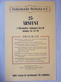 Inhemskt Arbete r.f. -juliste, oikovedos, 1930 luvulta