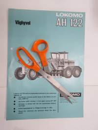 Lokomo AH 122 väghyvel (tiehöylä) -myyntiesite ruotsiksi / sales brochure in swedish, grader