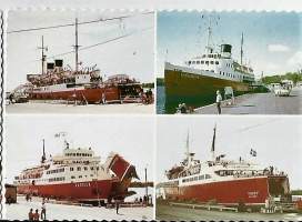 Viking 1959-1970, Ålandsfärjan 1963-1972, Kapella 1967.1979 ja Visby 1967.1970  - laivakortti, laivapostikortti kulkematon