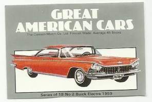 Great American Cars / Buick Elektra 1959  -  tulitikkuetiketti