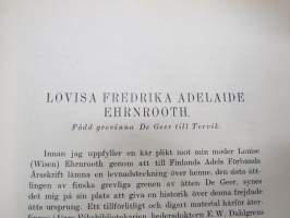 Minnesteckning över Lovisa Fredrika Adelaide Ehrnrooth, född grevinna de Geer till Tervik