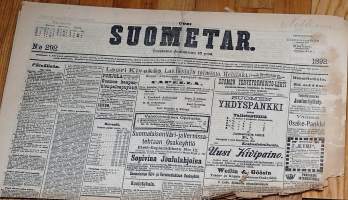 Uusi Suometar 15.12. 1892  sanomalehti