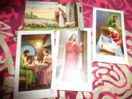 4 kpl uskonnolliset kuvat (2x 4 cm) Jeesus-aihe