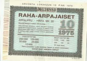 Raha-arpa 1975 / 10 arpa