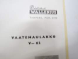 Veljekset Wallenius Metalliteostehdas, Tampere -tuoteluettelo / myyntiesite