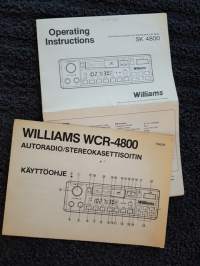 Williams WCR-4800 autoradio/stereokasettisoitin käyttöohje.