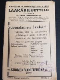 Ainoastaan 15 päivään syyskuuta 1944 LÄÄKÄRILUETTELO. Julkaisija Helsingin lääkäriyhdistys.