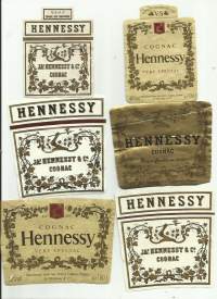 Hennesy  konjakki  - viinaetiketti  6 eril
