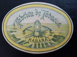 Fabrica de Tabacos Habana - tupakkaetiketti.