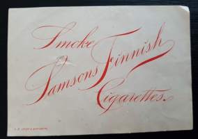 Smoke Samson Finnish Cigarettes - mainos/tupakkaetiketti.