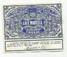 J&amp;E Martell Cognac - viinaetiketti