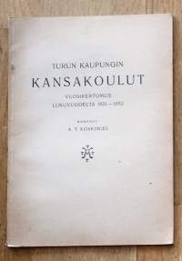 Turun kaupungin kansakoulut  vuosikertomus 1951-1952 koonnut  A T Koskimies
