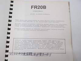 Fiat-Allis FR20B pyöräkuormaaja käyttö- ja huolto-ohjekirja - käyttöohjekirja -operator´s manual in finnish