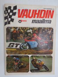 Vauhdin Maailma 1971 nr 9, Kansikuva Giacomo Agostini &amp; Heikki Mikkola &amp;, Rob Bron, Nenän täydeltä Geboersia, Blomqvist 38 pätkää - 26 pohjaaikaa, Elite 1500M